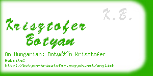 krisztofer botyan business card